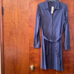 Theory NWT Blue Shirt Dress with Belt in a Size 12.